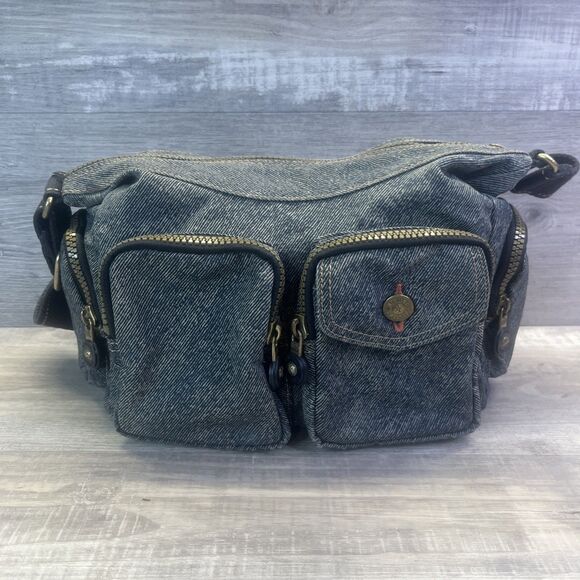 KIPLING Vintage 90s Crossbody Denim Shoulder Y2K Sling Bag - Picture 1 of 16